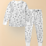 Children's Cotton Pajama Set with Christmas Painting Design