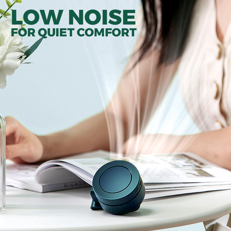 Mini Clip Fan – 3 Speed Settings, Quiet Operation, Rechargeable
