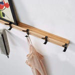 Scandinavian Style Wall Coat Rack with Adjustable Hooks – Wood and Metal Design