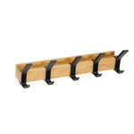 Wall Coat Rack with Adjustable Double Hooks | Scandinavian Design | Wood & Aluminum | Space-Saving & Modern