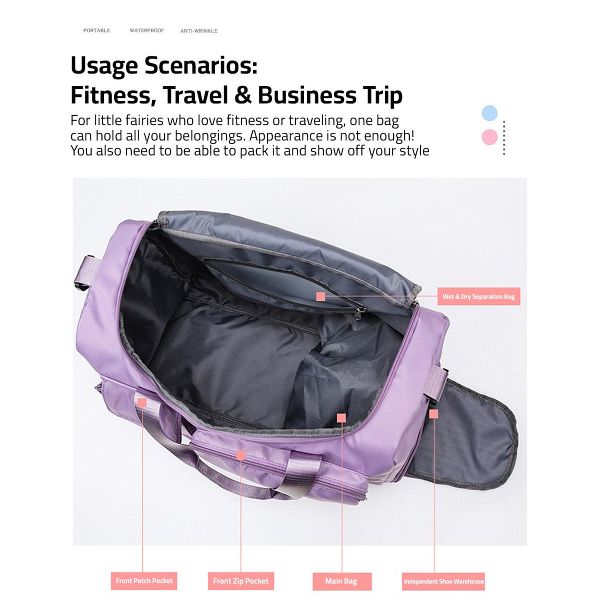 Travel Sport Duffle Bag | Multiple Compartments with Shoe Compartment