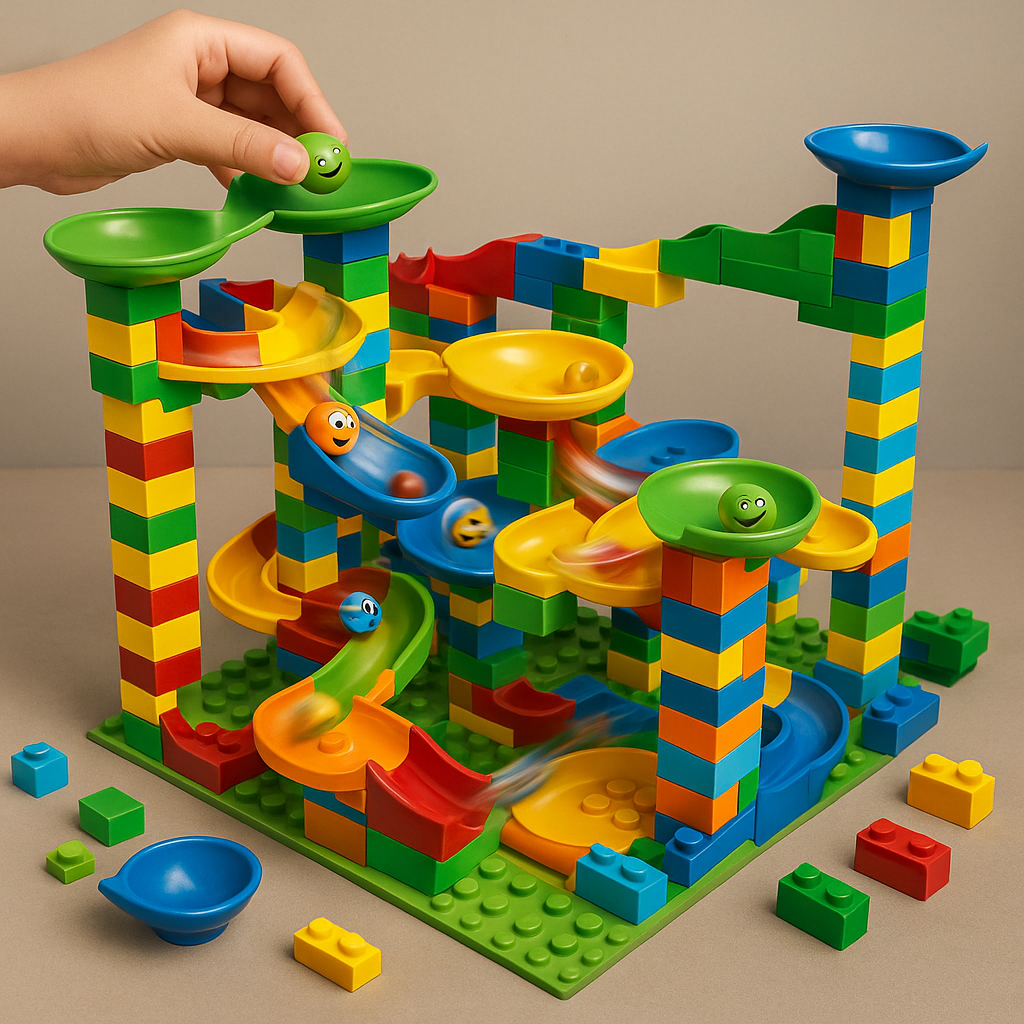 Colorful Plastic Marble Run Building Toy for Kids