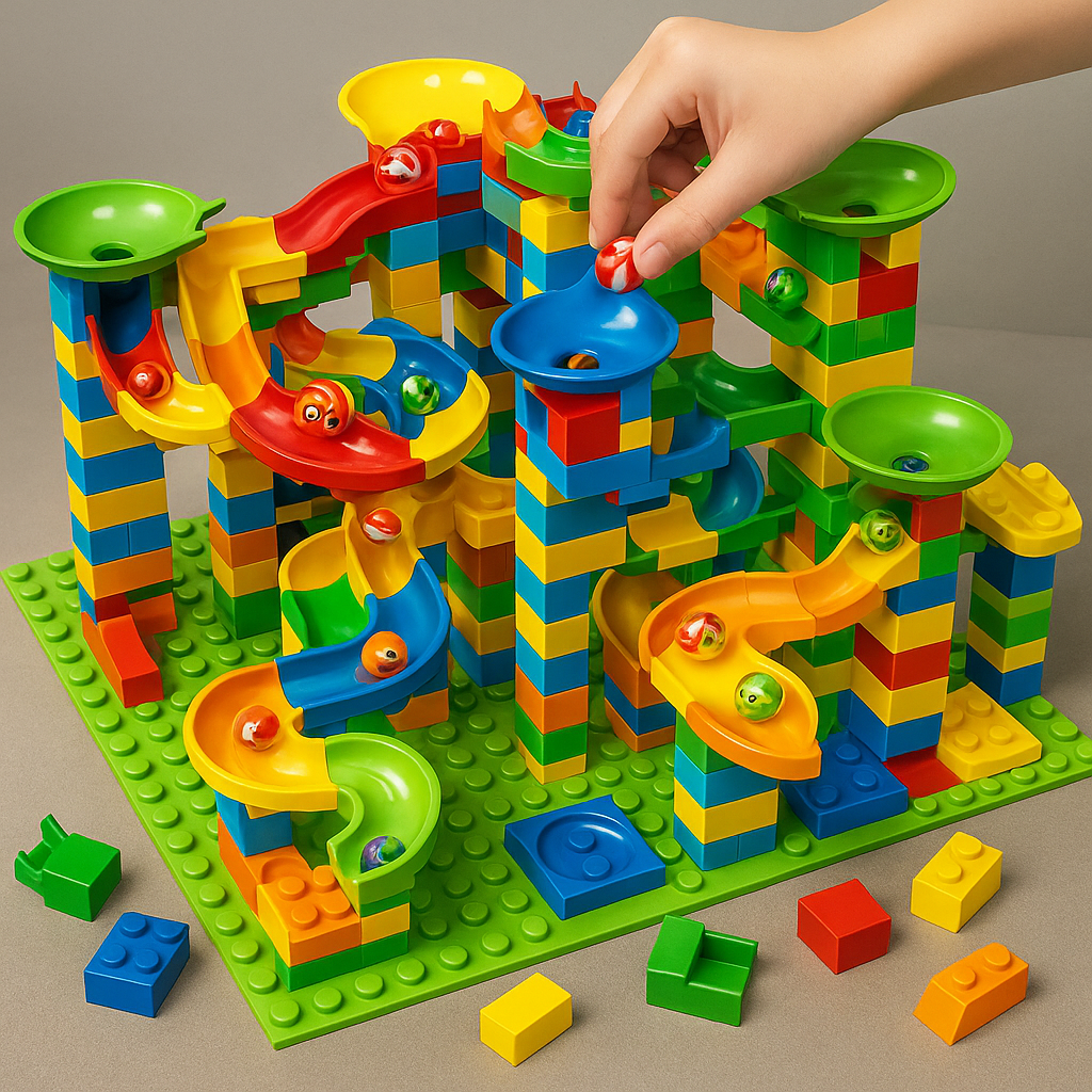 Colorful Plastic Marble Run Building Toy for Kids