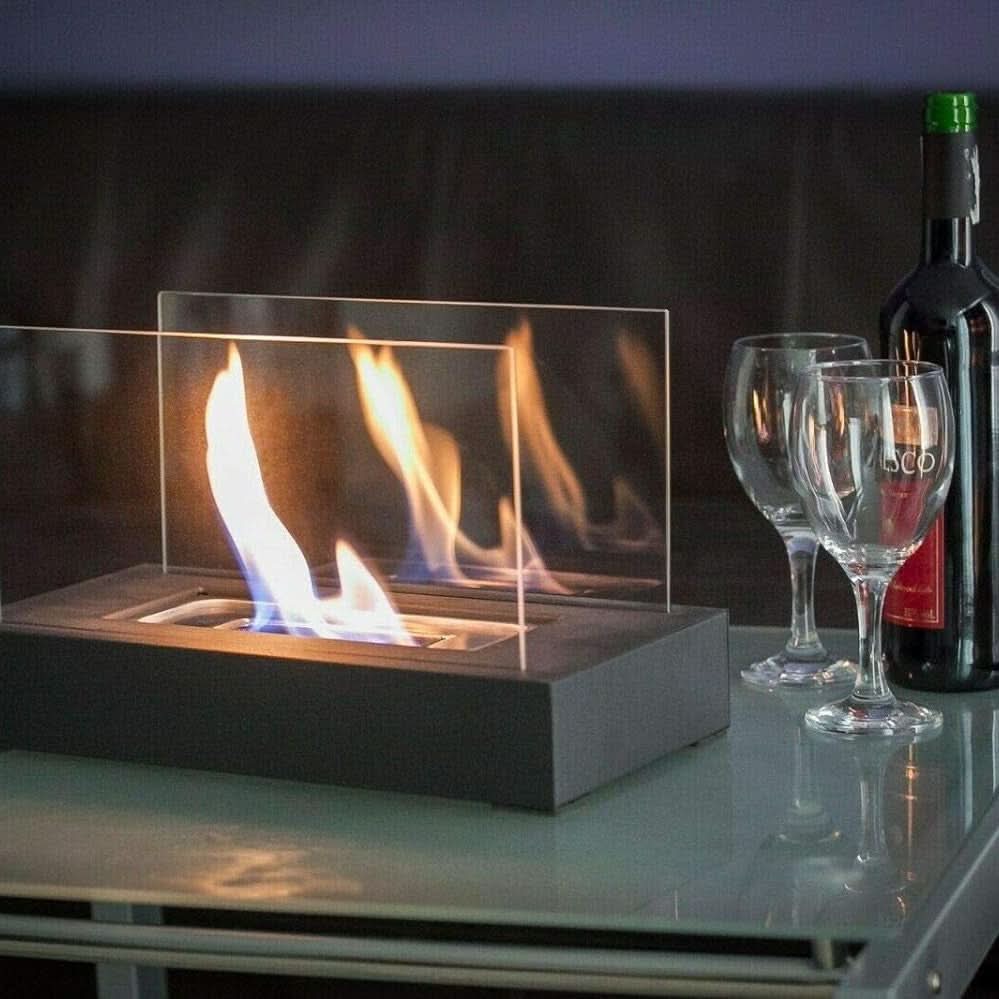 Portable Bioethanol Table Fireplace for a Stylish Flame Ambiance