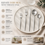 Minimalist Stainless Steel Flatware Set for Dining