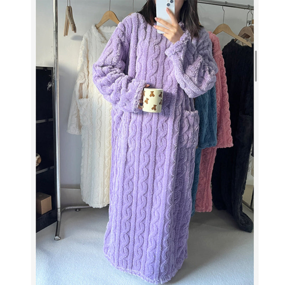 Women's Long Sleeve Winter Sleep Dress Nightgown