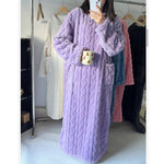 Women's Long Sleeve Winter Sleep Dress Nightgown