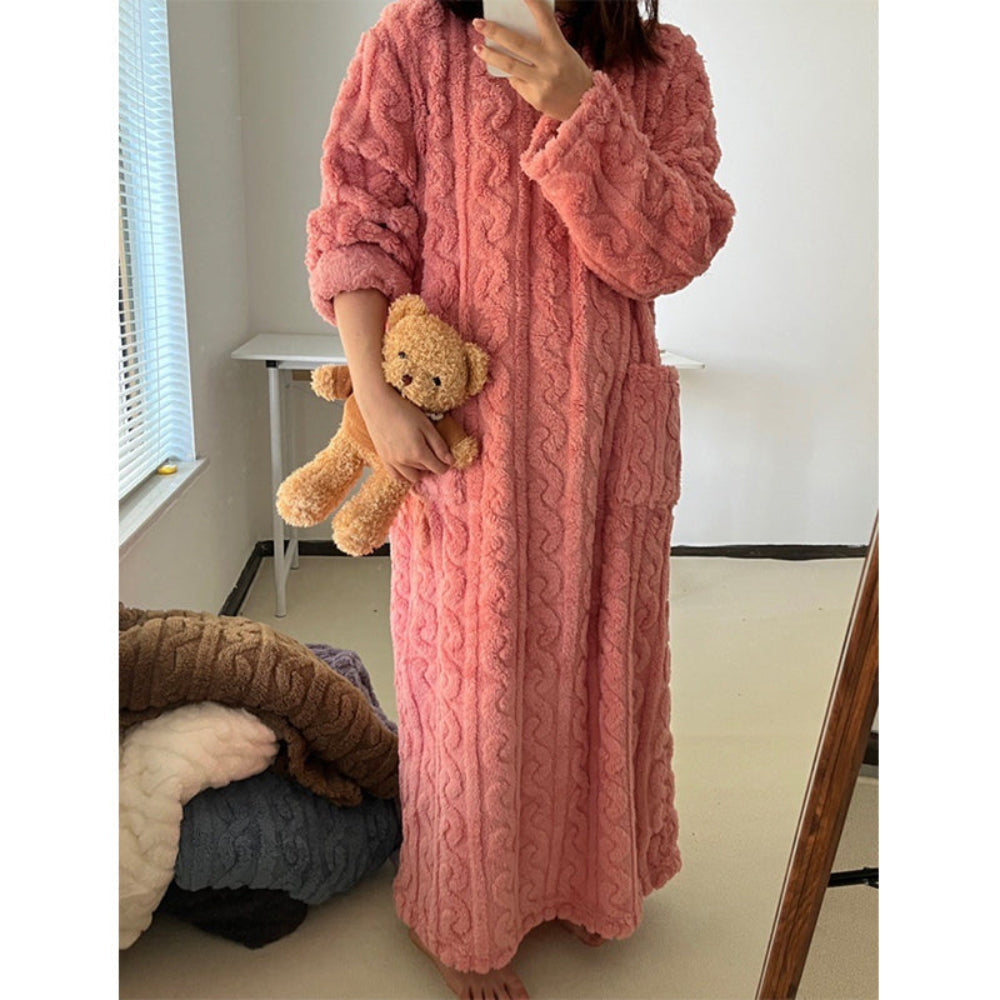 Women's Long Sleeve Winter Sleep Dress Nightgown
