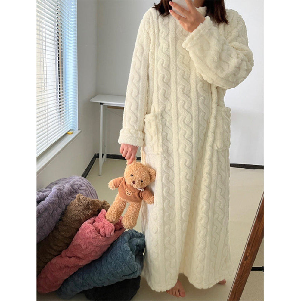 Women's Long Sleeve Winter Sleep Dress Nightgown
