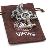 60–90 cm Stainless Steel Double Wolf Head & Hammer Survival Spirit Necklace/Bracelet