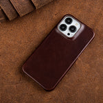 Genuine Leather Oil Wax iPhone Case