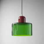 Modern Sculptural Hanging Lamp with Glass Shade