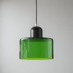 Modern Sculptural Hanging Lamp with Glass Shade