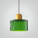 Modern Sculptural Hanging Lamp with Glass Shade