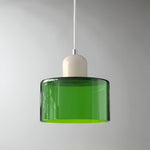 Modern Sculptural Hanging Lamp with Glass Shade