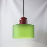 Modern Sculptural Hanging Lamp with Glass Shade