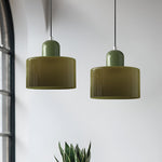 Modern Sculptural Hanging Lamp with Glass Shade