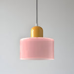 Modern Sculptural Hanging Lamp with Glass Shade