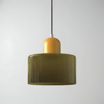Modern Sculptural Hanging Lamp with Glass Shade
