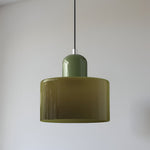 Modern Sculptural Hanging Lamp with Glass Shade