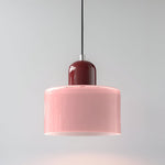 Modern Sculptural Hanging Lamp with Glass Shade