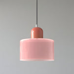 Modern Sculptural Hanging Lamp with Glass Shade