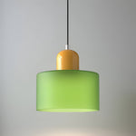 Modern Sculptural Hanging Lamp with Glass Shade
