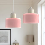 Modern Sculptural Hanging Lamp with Glass Shade