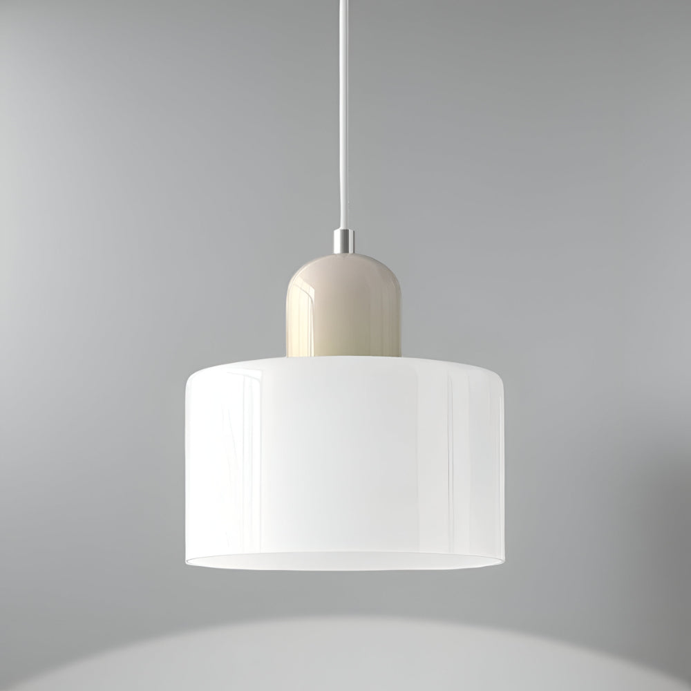 Modern Sculptural Hanging Lamp with Glass Shade
