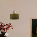 Modern Sculptural Hanging Lamp with Glass Shade