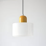 Modern Sculptural Hanging Lamp with Glass Shade