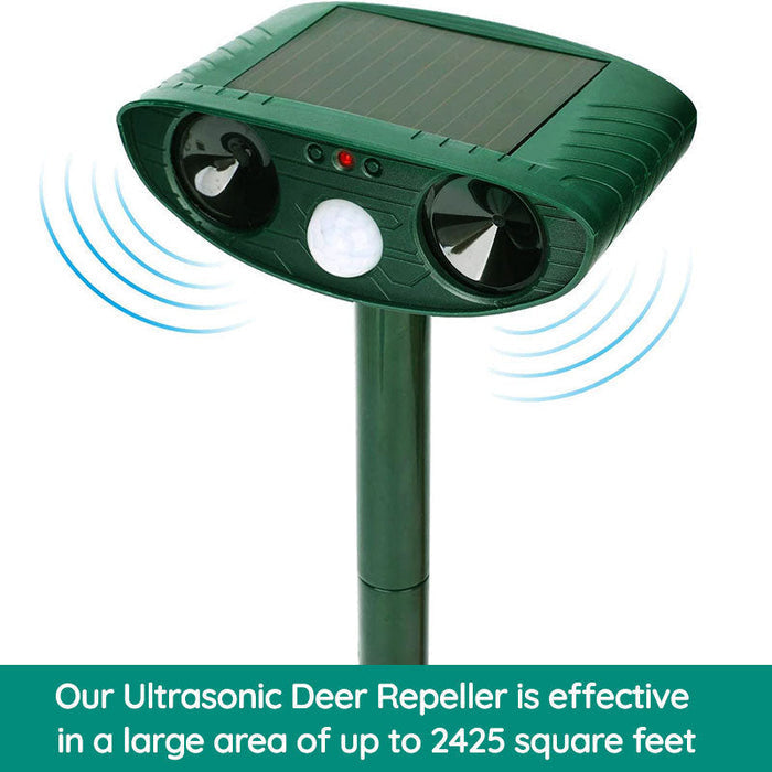 Outdoor Ultrasonic Raccoon Repeller - Solar-Powered Animal and Pest Deterrent - Eliminate Raccoons in 48 Hours