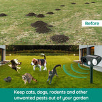 Outdoor Ultrasonic Raccoon Repeller - Solar-Powered Animal and Pest Deterrent - Eliminate Raccoons in 48 Hours