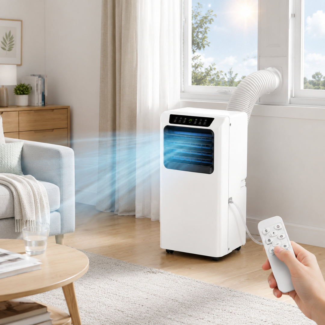 Compact Portable Air Conditioner with Remote Control - 7000 BTU Cooling Unit
