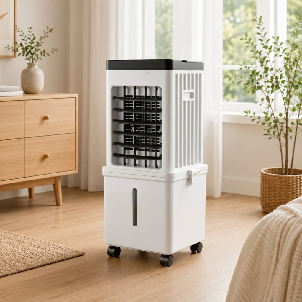 Compact Evaporative Air Conditioner and Home Cooling Fan