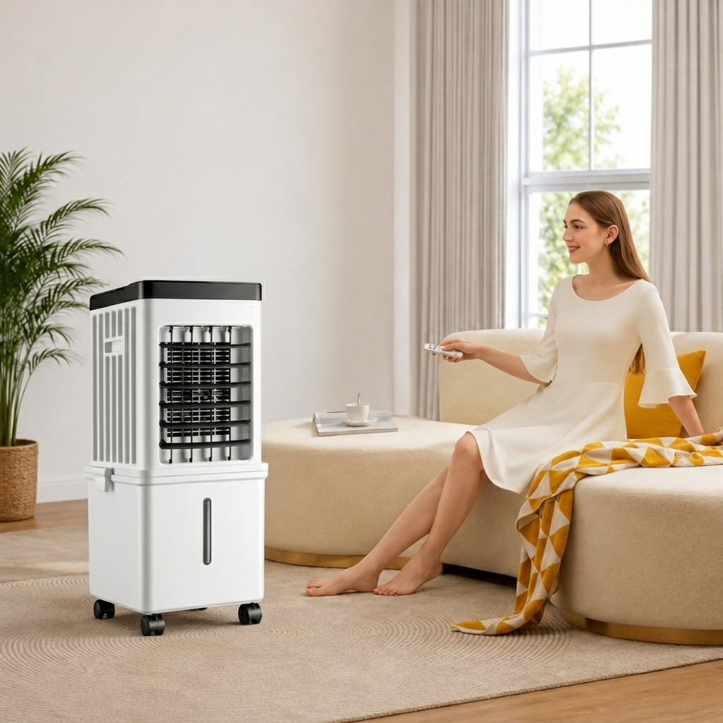 Compact Evaporative Air Conditioner and Home Cooling Fan