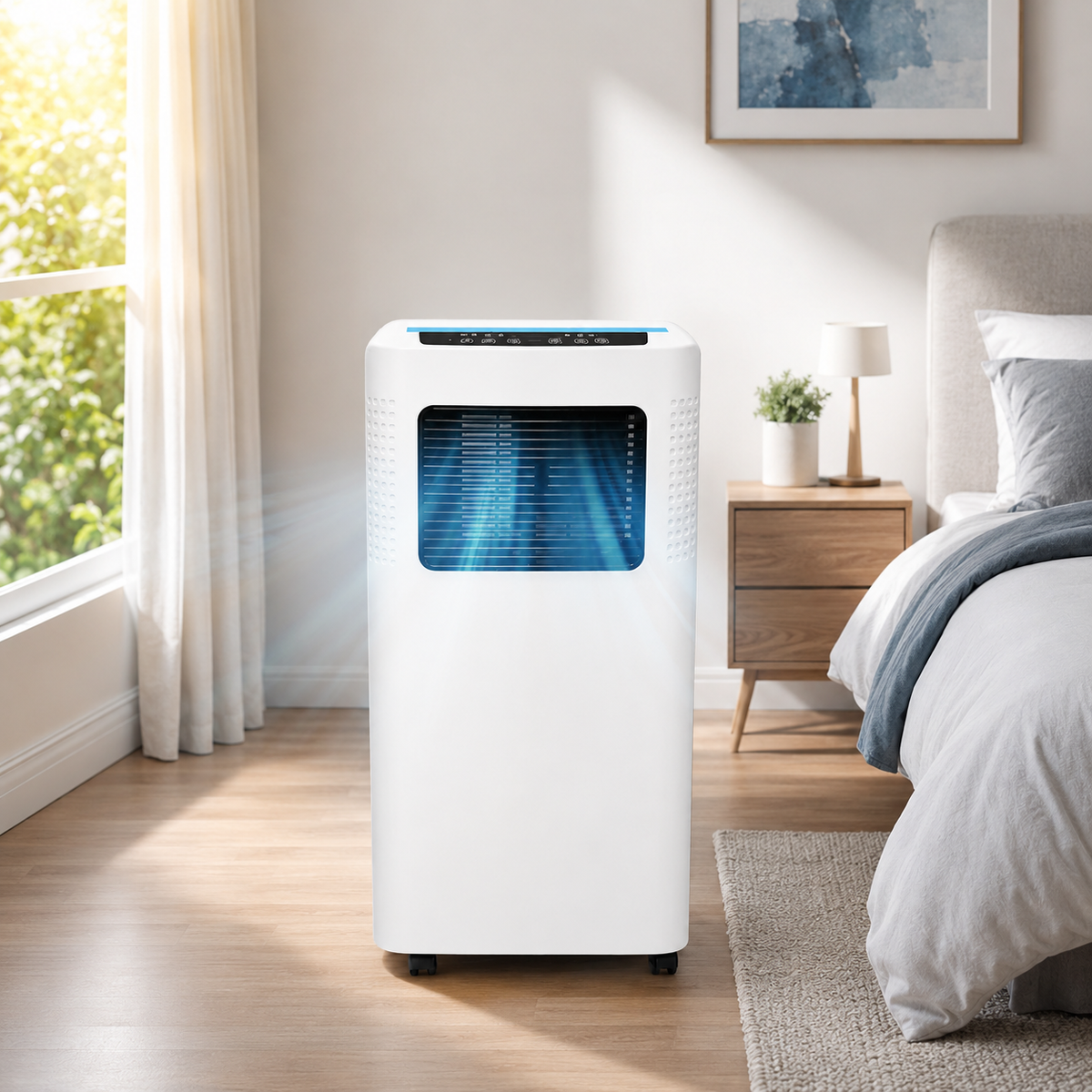 Portable Floor Air Conditioner with Smart Cooling and Dehumidifying Features