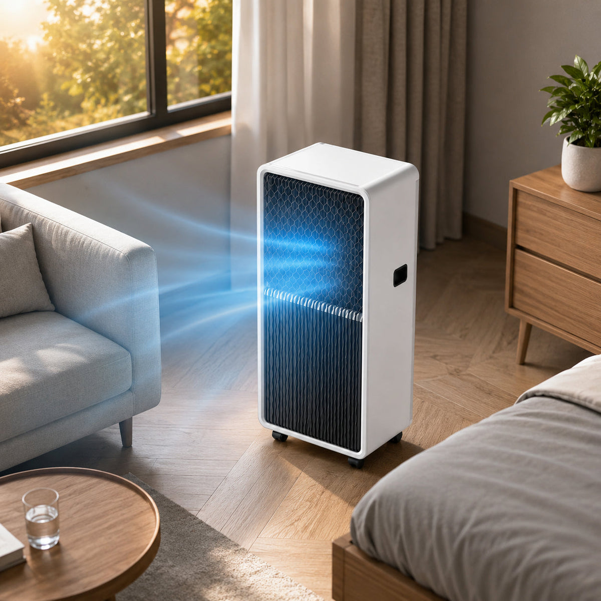 Smart WiFi Portable Air Conditioner with Cooling, Heating, and Dehumidification Features