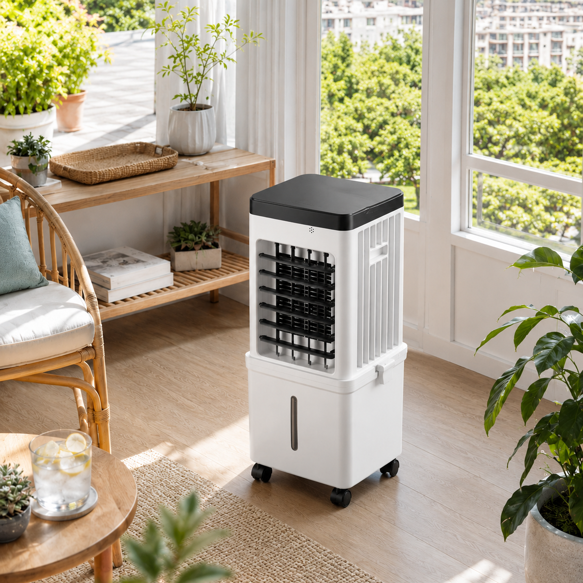 Compact Smart Evaporative Air Cooler for Room Use