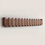 Folding Piano Style Wall Coat Rack with Hooks - Entryway Organizer