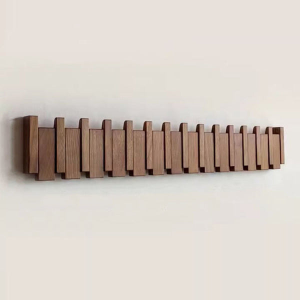 Folding Piano Style Wall Coat Rack with Hooks - Entryway Organizer