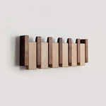 Folding Piano Style Wall Coat Rack with Hooks - Entryway Organizer
