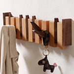 Folding Piano Style Wall Coat Rack with Hooks - Entryway Organizer
