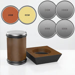 Rolling Knife Sharpener Set with Diamond Grinder and Wooden Base