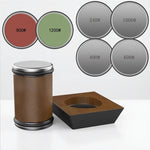 Rolling Knife Sharpener Set with Diamond Grinder and Wooden Base