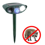 Outdoor Ultrasonic Raccoon Repeller - Solar-Powered Animal and Pest Deterrent - Eliminate Raccoons in 48 Hours