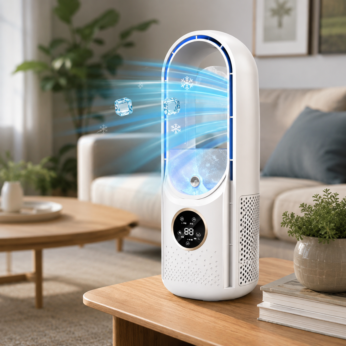 Compact Wireless Air Conditioner - Silent Cooling Without Rotor Blades