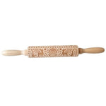 Engraved Rolling Pin for Christmas Cookie Baking