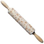 Engraved Rolling Pin for Christmas Cookie Baking