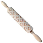 Engraved Rolling Pin for Christmas Cookie Baking